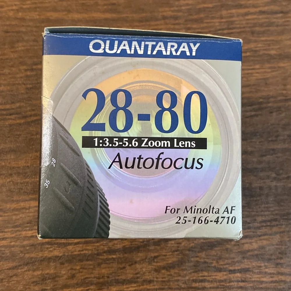 Quantaray Autofocus Zoom Lens for Minolta AF 25-166–4710. Includes instructions